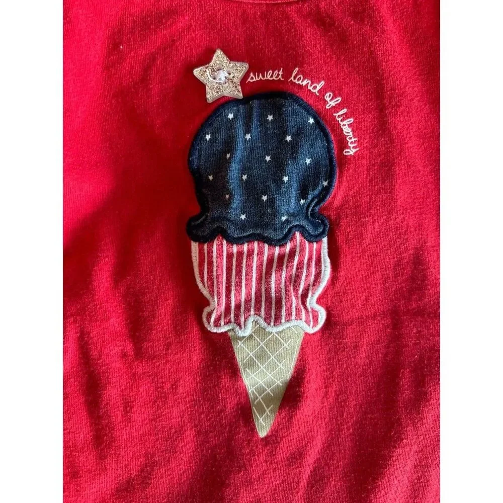 Gymboree Girls Shirt and Leotard Bundle Red White and Blue